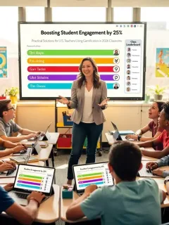 Students enthusiastically engaging in a gamified classroom activity, showcasing increased participation and learning.