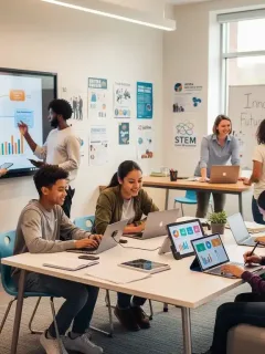 Students collaborating on a project, symbolizing future-proof education