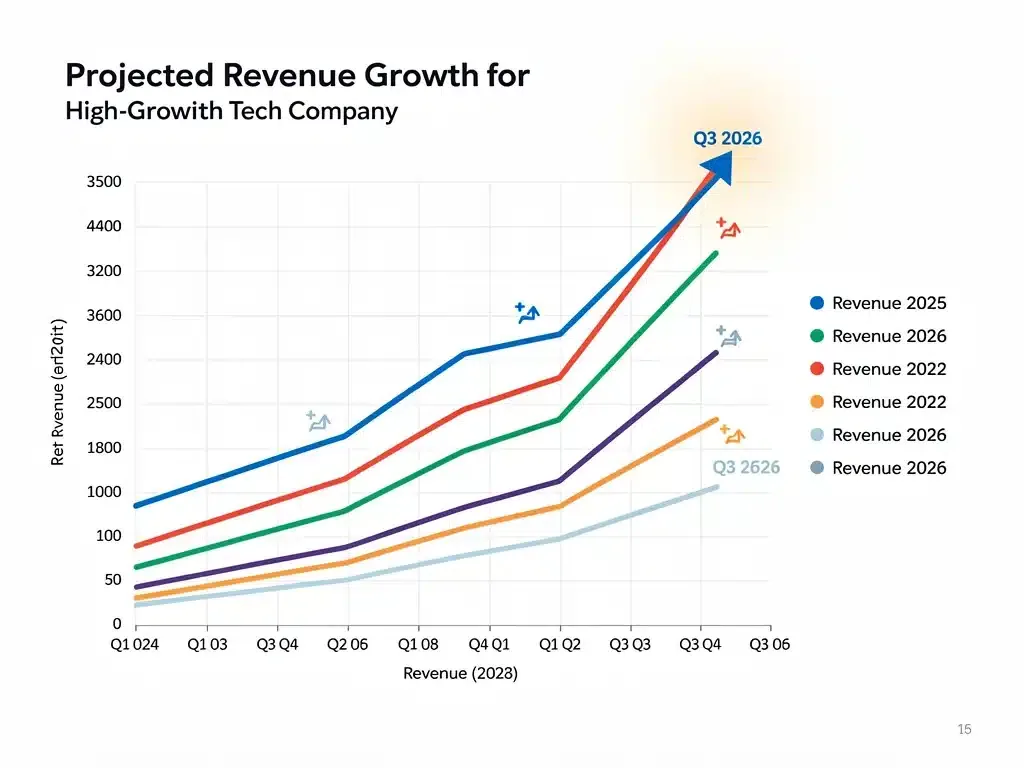 Projected revenue growth chart for a high-growth company identified through SEC filings.