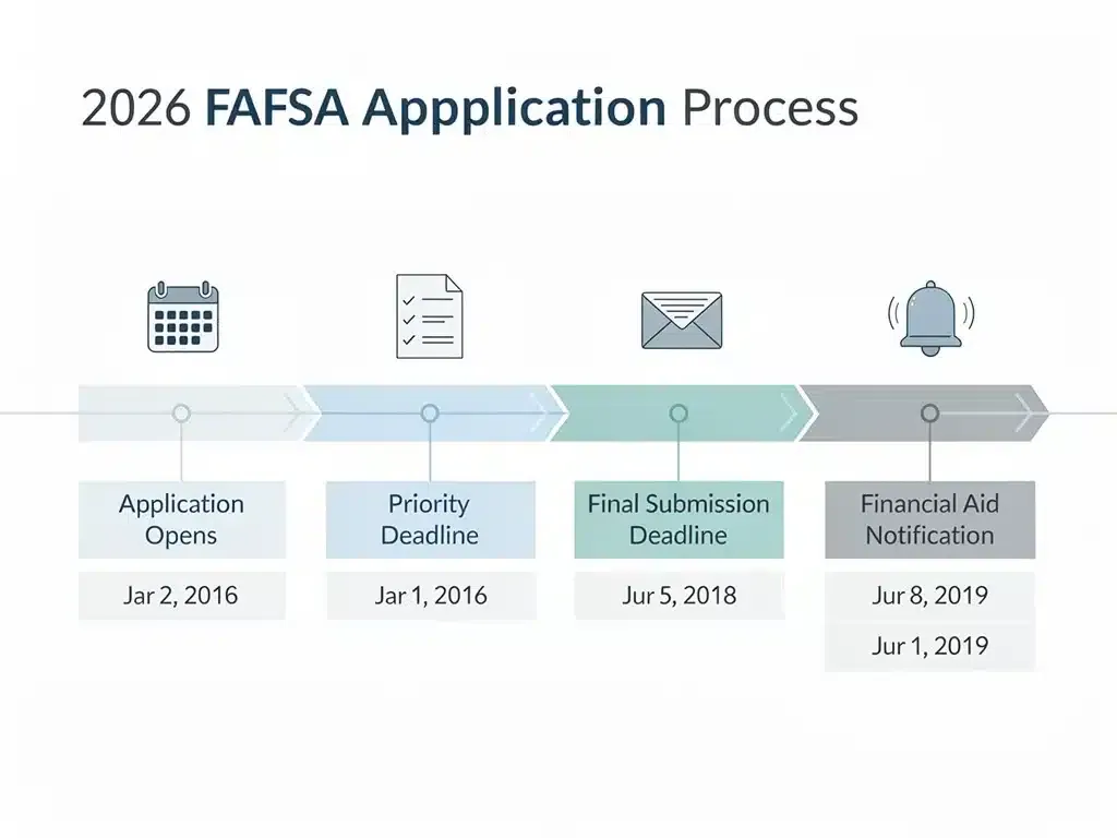 FAFSA 2026 application timeline and key deadlines.