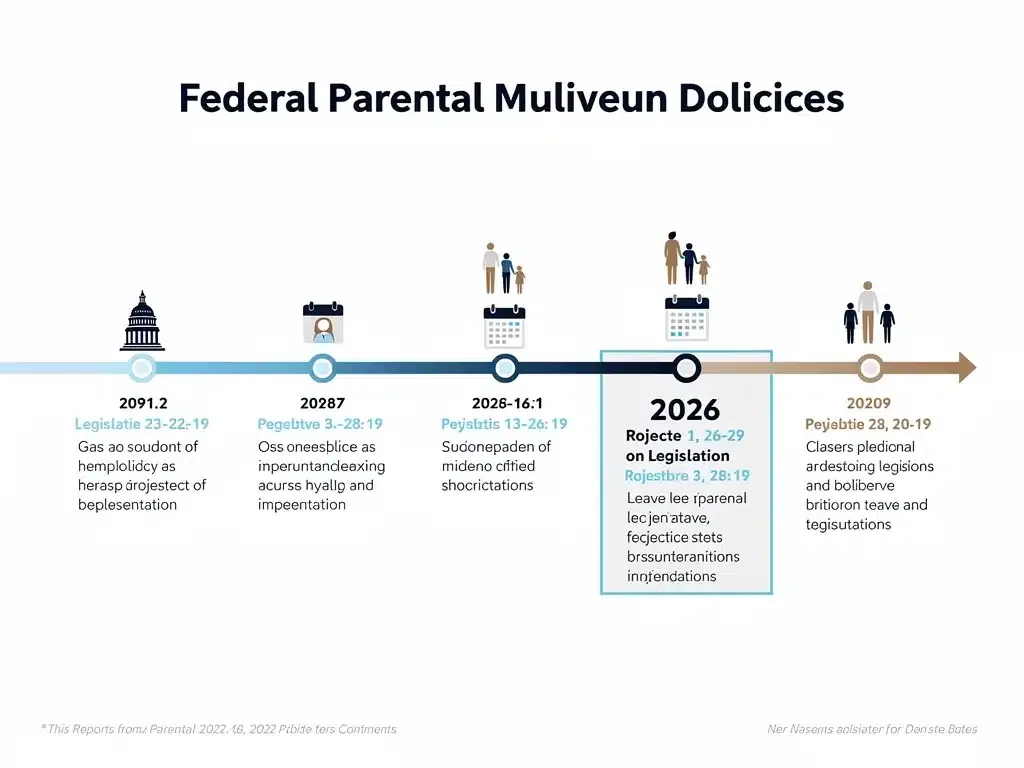 Timeline graphic of federal parental leave policy implementation 2026