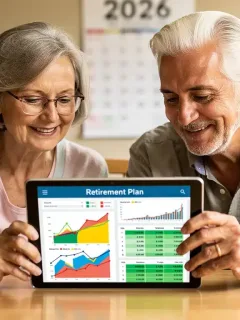 Senior couple reviewing 2026 Social Security COLA increase on tablet
