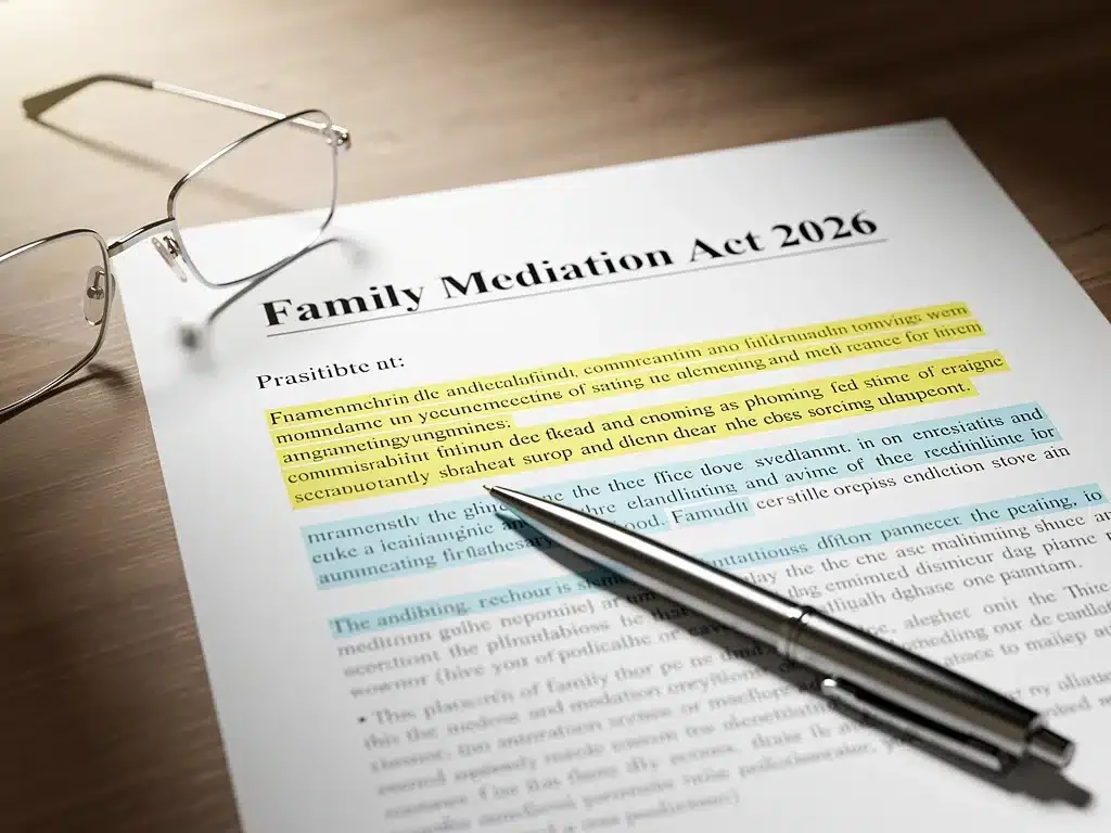 Legal document detailing 2026 family mediation act