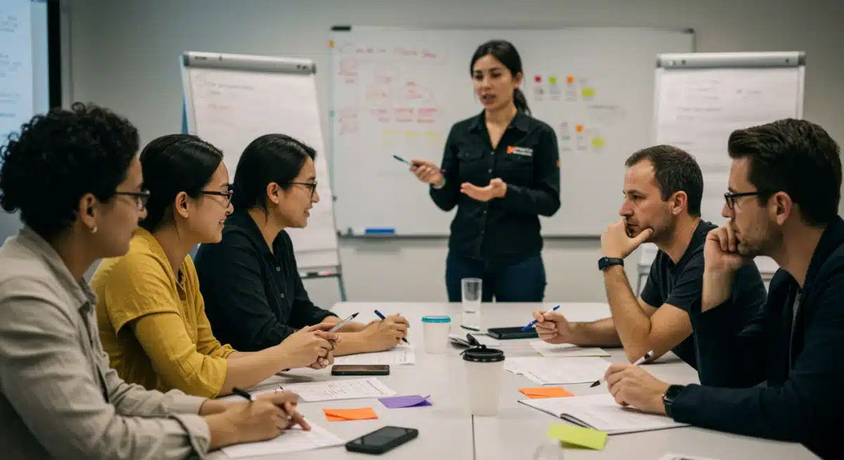 Participantes en un taller de desarrollo personal financiado por el gobierno.