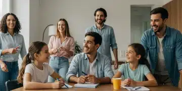 Familia española feliz beneficiándose de las nuevas medidas de apoyo familiar 2026.